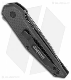 Kershaw Anso Fraxion Liner Lock Knife Carbon Fiber/G-10 (2.75" BlackWash) 1160 -Kershaw Sales Shop Kershaw Anso Fraxion carbon fiber G10 blackwash 1160 BHQ 52157 er side