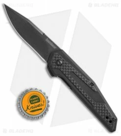 Kershaw Anso Fraxion Liner Lock Knife Carbon Fiber/G-10 (2.75" BlackWash) 1160 -Kershaw Sales Shop Kershaw Anso Fraxion carbon fiber G10 blackwash 1160 BHQ 52157 er size