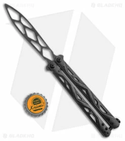 Kershaw Balanza Butterfly Trainer Knife Black SW (4.25" Black SW) 4950TR -Kershaw Sales Shop Kershaw Balanza Knife Black SW BHQ 178512 jr bottlecap