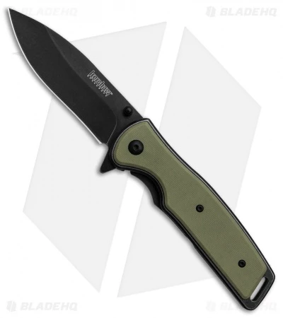 Kershaw Bevy Assisted Opening Knife OD Green G-10 (3.5" Blackwash) 1 Kershaw Bevy Assisted Opening Knife OD Green G-10 (3.5" Blackwash)