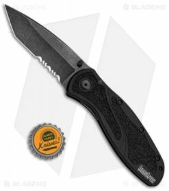 Kershaw Blur Tanto Assisted Opening Knife Black (3.375" BlackWash Serr) 7 Kershaw Blur Tanto Assisted Opening Knife Black (3.375" BlackWash Serr) -Kershaw Sales Shop Kershaw Blur Tanto Black BlackWash Serr 1670TSTBWWM BHQ 68394 jr bottlecap 2