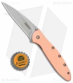 Kershaw Copper Leek Assisted Opening Knife (3" Stonewash) 1660CU -Kershaw Sales Shop Kershaw Copper Leek Assisted Opening SW 1660CU BHQ 105986 jr bottlecap