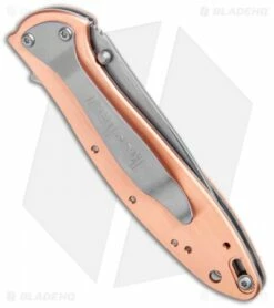 Kershaw Copper Leek Assisted Opening Knife (3" Stonewash) 1660CU -Kershaw Sales Shop Kershaw Copper Leek Assisted Opening SW 1660CU BHQ 105986 jr side