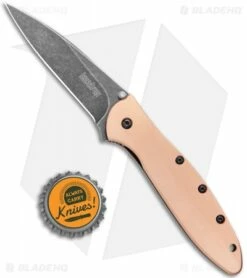 Kershaw Leek Assisted Opening Knife Copper (3" Black SW) 1660CUBW -Kershaw Sales Shop Kershaw Copper Leek Assited Opening Blackwash 1660CUBW BHQ 123691 jr bottlecap