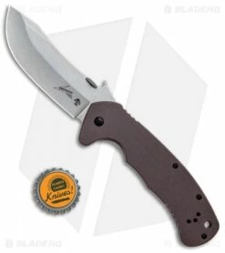 Kershaw CQC-11K D2 Frame Lock Knife Brown G-10 (3.5" Stonewash) 6031D2 -Kershaw Sales Shop Kershaw Emerson CQC 11K D2 FL Brown G 10 SW 6031D2 BHQ 101840 jr bottlecap