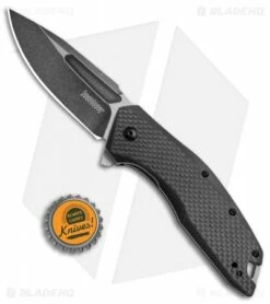 Kershaw Flourish Assisted Opening Knife Carbon Fiber/G-10 (3.5" BlackWash) 3935 -Kershaw Sales Shop Kershaw Flourish CF G 10 Black Wash 3935 BHQ 52176 jr bottlecap 2
