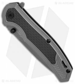 Kershaw Fringe A/O Frame Lock Knife Gray SS/Carbon Fiber (3" Gray) 8310 -Kershaw Sales Shop Kershaw Fringe AO Gray SS Carbon Fiber Gray BHQ 80593 er spine