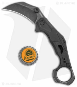 Kershaw Outlier Assisted Karambit Knife Black GRN (2.5" Black Stonewash) 2064 -Kershaw Sales Shop Kershaw Karambit Black Dark SW jr bottlecap