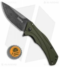Kershaw Knockout Assisted Opening Knife OD Green (3.25" Damascus) 1870OLDAM 7 Kershaw Knockout Assisted Opening Knife OD Green (3.25" Damascus) 1870OLDAM -Kershaw Sales Shop Kershaw Knockout AO damascus BHQ 74791 er bottlecap