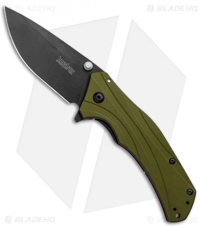 Kershaw Knockout Assisted Opening Knife Olive (3.25" Black) 1870OLBLK 1 Kershaw Knockout Assisted Opening Knife Olive (3.25" Black) 1870OLBLK