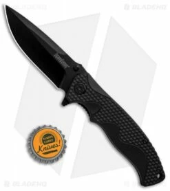 Kershaw 1338B A/O Liner Lock Knife Black GFN (3.5" Black) -Kershaw Sales Shop Kershaw LL A O Black 1338B BHQ 85041 jr bottlecap