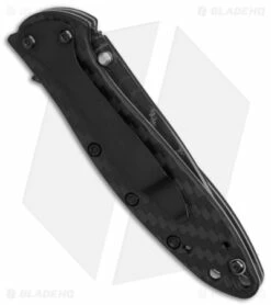 Kershaw Leek Assisted Opening Knife CF (3.4" Damascus) -Kershaw Sales Shop Kershaw Leek AO CF Damascus BHQ 165799 td side