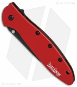 Kershaw Leek Assisted Opening Knife Red (3" Black) 1660RDBLK -Kershaw Sales Shop Kershaw Leek Red black BHQ 77344 er spine