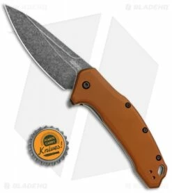 Kershaw Link Drop Point Knife Flat Dark Earth Aluminum (3.25" BlackWash) 7 Kershaw Link Drop Point Knife Flat Dark Earth Aluminum (3.25" BlackWash) -Kershaw Sales Shop Kershaw Link Assisted SW Plain FDE Handle 1776BRZBW BHQ 85193 jr bottlecap