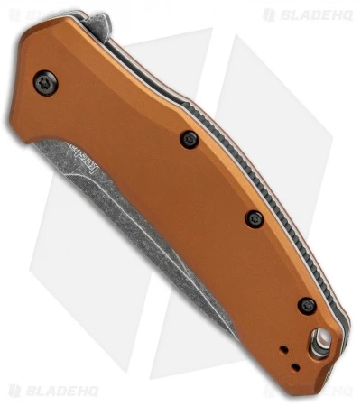 Kershaw Link Drop Point Knife Flat Dark Earth Aluminum (3.25" BlackWash) 3 Kershaw Link Drop Point Knife Flat Dark Earth Aluminum (3.25" BlackWash) - Image 3