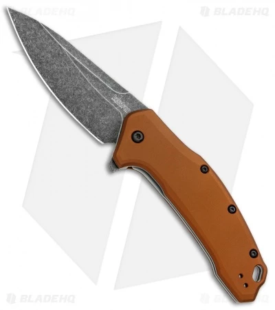 Kershaw Link Drop Point Knife Flat Dark Earth Aluminum (3.25" BlackWash) 1 Kershaw Link Drop Point Knife Flat Dark Earth Aluminum (3.25" BlackWash)