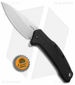 Kershaw Link Drop Point Knife Black (3.25" M390 Stonewash) 1776BLK -Kershaw Sales Shop Kershaw Link DP Black SW 1776BLK BHQ 75307 jr bottlecap 2
