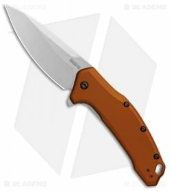 Kershaw Link Drop Point Knife Flat Dark Earth Aluminum (3.25" Stonewash)