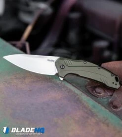 Kershaw Link 20CV Drop Point Knife Olive Al (3.25" Stonewash) 1776OLSW 11 Kershaw Link 20CV Drop Point Knife Olive Al (3.25" Stonewash) 1776OLSW -Kershaw Sales Shop Kershaw Link Drop Point Knife Olive Aluminum Stonewash 20CV 1776OLSW BHQ 105987 kp truck web