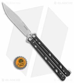Kershaw Lucha Balisong Butterfly Knife Black (4.5" Stonewash) 5150BLK -Kershaw Sales Shop Kershaw Lucha Balisong Butterfly Black SW BHQ 117073 jr bottlecap