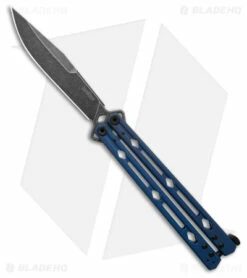 Kershaw Lucha Balisong Butterfly Knife Blue (4.5" Blackwash) 5150BLUBW
