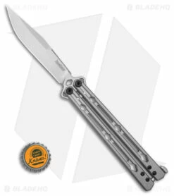 Kershaw Lucha Balisong Butterfly Knife Stainless Steel (4.5" Stonewash) 5150 -Kershaw Sales Shop Kershaw Lucha Balisong Butterfly Knife Stainless Steel 4in SW BHQ 105983 td size