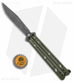 Kershaw Lucha Balisong Butterfly Knife OD Green (4.5" Blackwash) 5150ODBW -Kershaw Sales Shop Kershaw Lucha Balisong Butterfly OD Green Blackwash 5150ODBW BHQ 117072 jr bottlecap