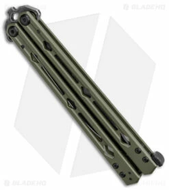 Kershaw Lucha Balisong Butterfly Knife OD Green (4.5" Blackwash) 5150ODBW -Kershaw Sales Shop Kershaw Lucha Balisong Butterfly OD Green Blackwash 5150ODBW BHQ 117072 jr side