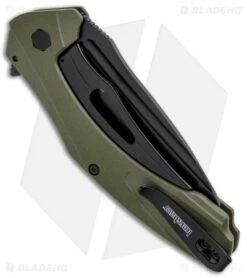 Kershaw Natrix XL Sub-Frame Lock Knife OD Green G-10 (3.75" Black) 7008OLBLK -Kershaw Sales Shop Kershaw Natri XL Sub FL OD Green G 10 Black 7008OLBLK BHQ 80571 jr side