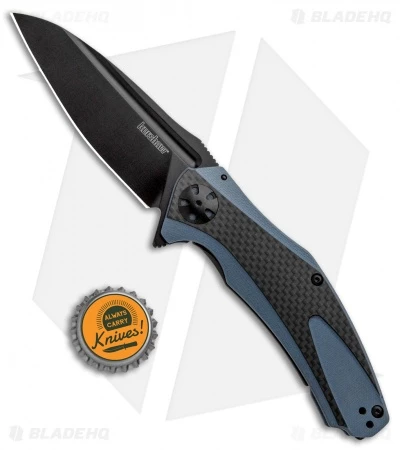 Kershaw Natrix XL Sub-Frame Lock Knife Blue G-10/CF (3.75" Black) 7008CFBLK 4 Kershaw Natrix XL Sub-Frame Lock Knife Blue G-10/CF (3.75" Black) 7008CFBLK - Image 4