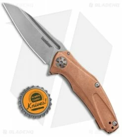 Kershaw Mini Natrix Sub-Frame Lock Knife Copper (2.75" Stonewash) 7006CU -Kershaw Sales Shop Kershaw Natrix Sub Frame Copper SW 7006CU BHQ 80567 jr bottlecap
