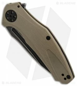 Kershaw Natrix Sub-Frame Lock Knife Tan G-10 (3.25" Black Stonewash) 7007TANBW -Kershaw Sales Shop Kershaw Natrix Tan G10 Black SW BHQ 87958 er spine
