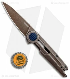 Kershaw Parsec Frame Lock Knife Brown PVD Stainless Steel (3" Brown SW) 2035 -Kershaw Sales Shop Kershaw Parsec FL Brown PVD SS Brown SW 2035 BHQ 101843 jr bottlecap 1