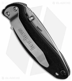 Kershaw Scallion Assisted Opening Knife Black GFN (2.25" Bead Blast Serr) 1620ST -Kershaw Sales Shop Kershaw Scallion Assisted Opening Knife Black GFN 2in Bead Blast Serr BHQ 6782 td side