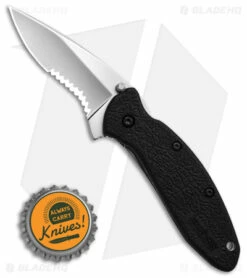 Kershaw Scallion Assisted Opening Knife Black GFN (2.25" Bead Blast Serr) 1620ST -Kershaw Sales Shop Kershaw Scallion Assisted Opening Knife Black GFN 2in Bead Blast Serr BHQ 6782 td size