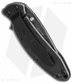 Kershaw Scallion Assisted Opening Knife Blackwash (2.25" Black) 1620FLBW -Kershaw Sales Shop Kershaw Scallion Assisted Opening Knife Blackwash 2in Black BHQ 164958 td side