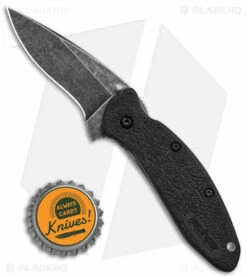 Kershaw Scallion Assisted Opening Knife Black (2.25" Blackwash) -Kershaw Sales Shop Kershaw Scallion LL AO Blackwash BHQ 154169 td size