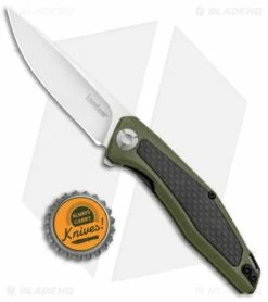 Kershaw Sinkevich Atmos Liner Lock Knife OD Green G-10/Carbon Fiber (3" Satin) -Kershaw Sales Shop Kershaw Sinkevich Atomost LL OD Green G 10 CF Satin KS4037OL BHQ 90131 jr bottlecap