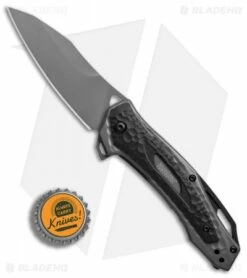 Kershaw Vedder Assisted Opening Knife Black G-10 Overlays (3.25" Gray) 2460 -Kershaw Sales Shop Kershaw Vedder black G10 overlays gray BHQ 52173 er bottlecap