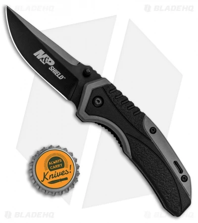 M&P Shield Spring Assisted Knife Black/Gray Rubber (2.75" Black) 1085918 4 M&P Shield Spring Assisted Knife Black/Gray Rubber (2.75" Black) 1085918 - Image 4