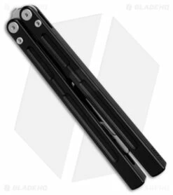 Maxace Phantom Balisong Butterfly Trainer Knife Black Aluminum (4.3" SW) -Kershaw Sales Shop Maxace Phantom Balisong Trainer black Aluminum SW BHQ 180483 KC spine 9