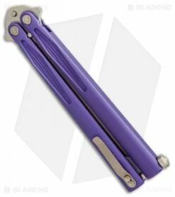 Microtech Tachyon III Balisong Butterfly Purple (4.5" Bronze) 173-13PU -Kershaw Sales Shop Microtech Tachyon 3 Purple Bronze BHQ 67714 er side