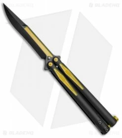 Microtech Tachyon III Balisong Butterfly Knife BM (4.5" Black/Yellow) 173-1BM