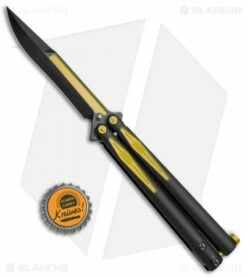 Microtech Tachyon III Balisong Butterfly Knife BM (4.5" Black/Yellow) 173-1BM -Kershaw Sales Shop Microtech Tachyon III Balisong Butterfly BM Black Yellow 173 1BM BHQ 71983 jr bottlecap