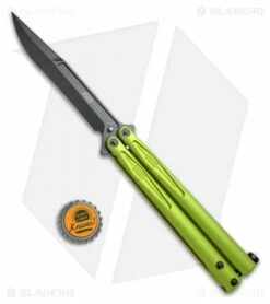 Microtech Tachyon III Balisong Butterfly Lime Green (4.5" Black) 173-1DLCLG -Kershaw Sales Shop Microtech Tachyon III Balisong Butterfly Lime Green Black 173 1DLCLG BHQ 52649 jr bottlecap