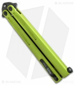 Microtech Tachyon III Balisong Butterfly Lime Green (4.5" Black) 173-1DLCLG -Kershaw Sales Shop Microtech Tachyon III Balisong Butterfly Lime Green Black 173 1DLCLG BHQ 52649 jr side