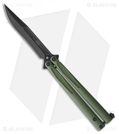Microtech Tachyon III Balisong Butterfly OD Green (4.5" Black) 173-1DLCOD 1 Microtech Tachyon III Balisong Butterfly OD Green (4.5" Black) 173-1DLCOD