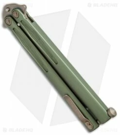 Microtech Tachyon III Balisong Butterfly OD Green (4.5" Bronze) 173-13OD -Kershaw Sales Shop Microtech Tachyon III Balisong Butterfly OD Green Bronze 173 13OD BHQ 74511 jr side