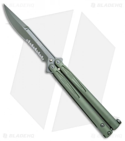 Microtech Tachyon III Balisong Butterfly OD Green (4.5" OD Green Serr) 173-2GR 1 Microtech Tachyon III Balisong Butterfly OD Green (4.5" OD Green Serr) 173-2GR