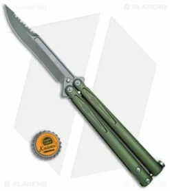 Microtech Tachyon III Balisong Butterfly OD Green (4.5" Serrated Top Swedge OD) -Kershaw Sales Shop Microtech Tachyon III Balisong Butterfly OD Green Serraded Top Swedge OD 173 1GR BHQ 77872 jr bottlecap
